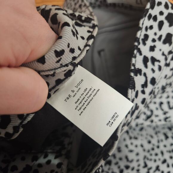 Rag & Bone Hana Gray High Rise velvet Cheetah Print Bootcut Crop Jeans Size 27 - Picture 7 of 7